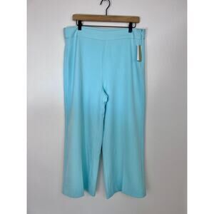 Elie Tahari Light Blue Wide Leg Cropped Pants Size 14 NWT
